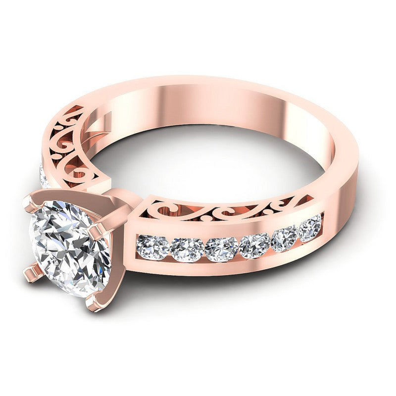 Round Diamonds 0.85CT Engagement Ring in 18KT Rose Gold