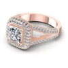 Princess and Round Diamonds 1.45CT Antique Ring in 18KT Rose Gold