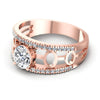 Round and Oval Diamonds 0.65CT Engagement Ring in 18KT Rose Gold