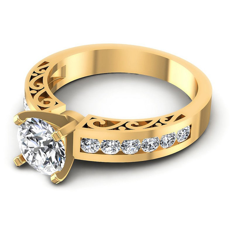Round Diamonds 0.85CT Engagement Ring in 14KT Rose Gold