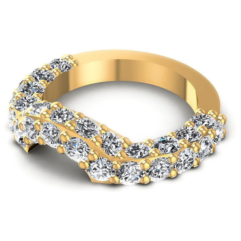Round Diamonds 2.35CT Diamonds Wedding Band in 14KT Rose Gold