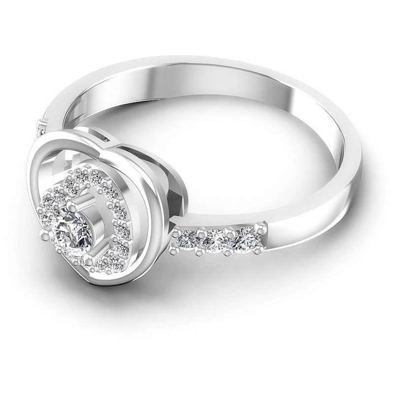 Round Diamonds 0.20CT Fashion Ring in 14KT Rose Gold