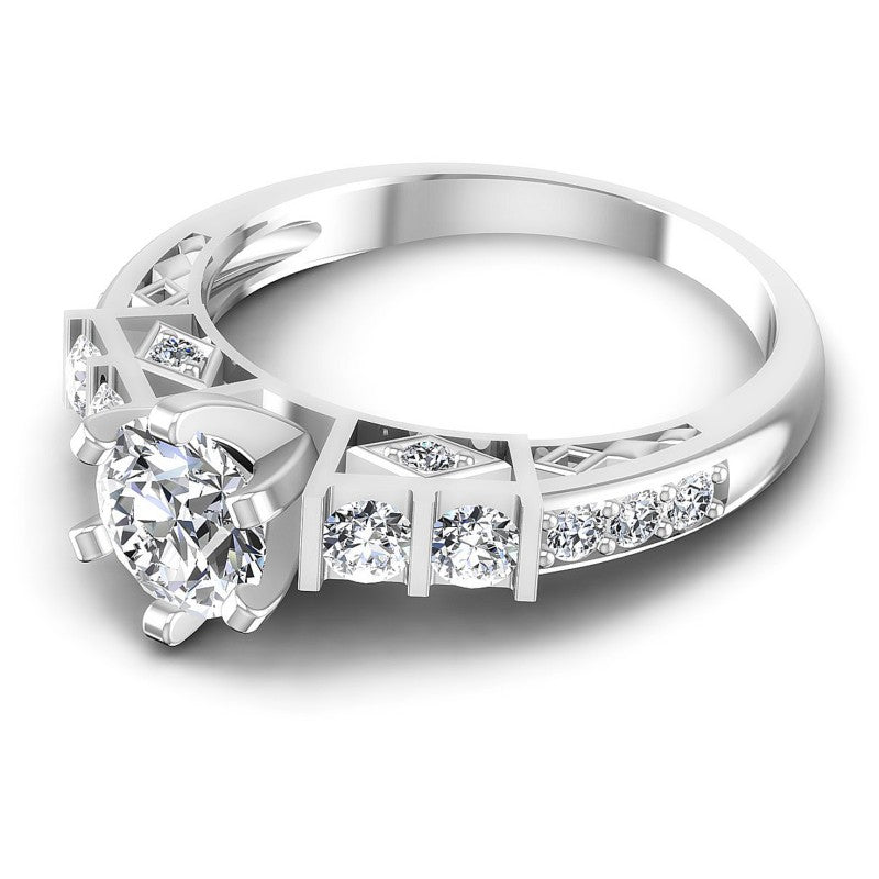 Round Diamonds 0.85CT Engagement Ring in 14KT Rose Gold