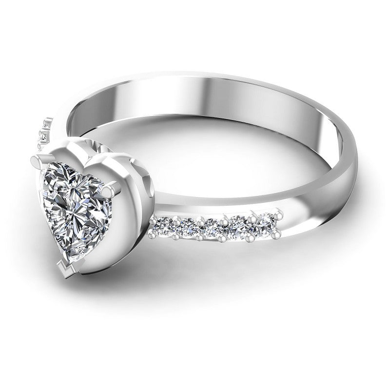 Round and Heart Diamonds 0.50CT Engagement Ring in 14KT Rose Gold