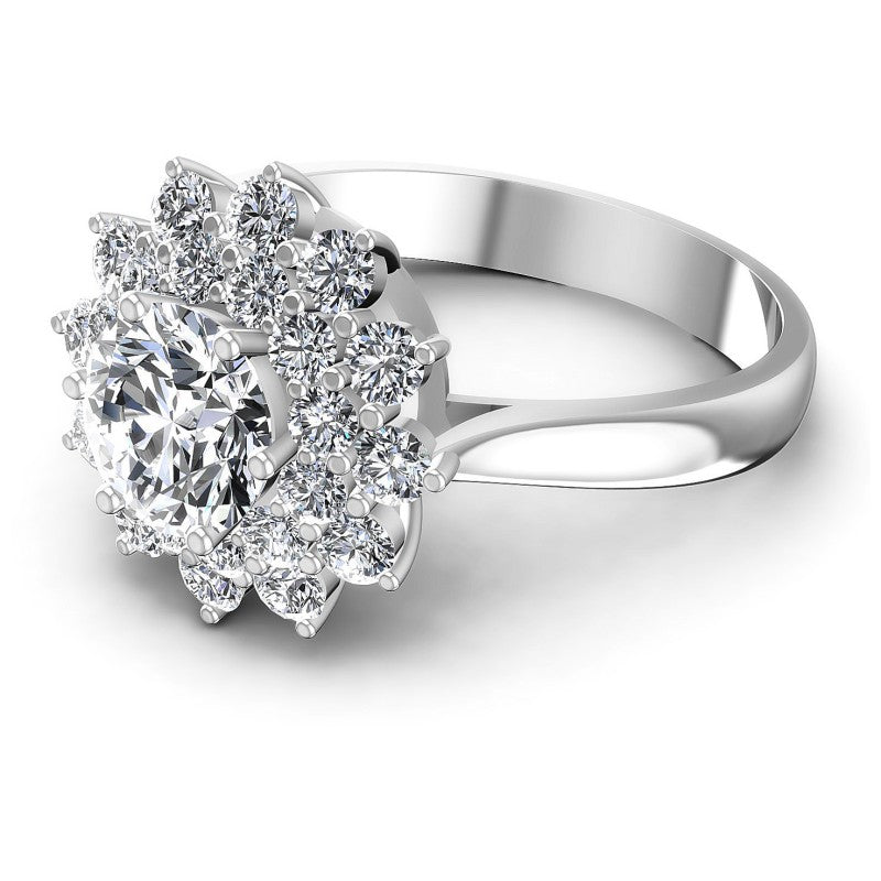 Round Diamonds 1.20CT Halo Ring in 14KT Rose Gold
