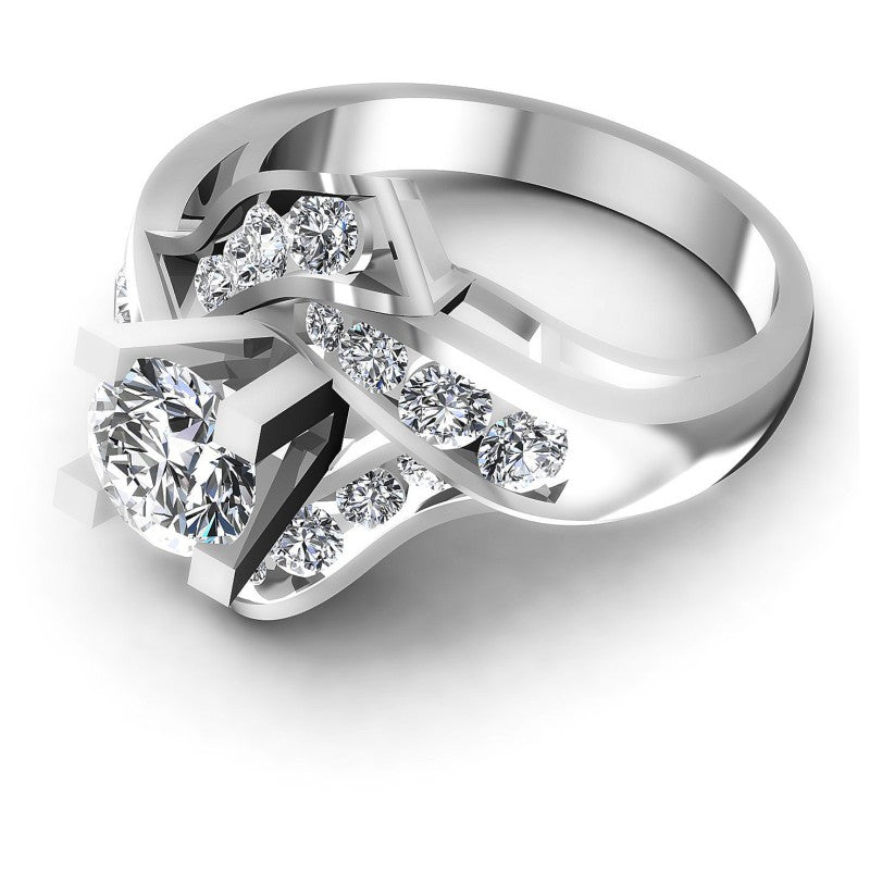 Round Diamonds 1.10CT Engagement Ring in 14KT Rose Gold