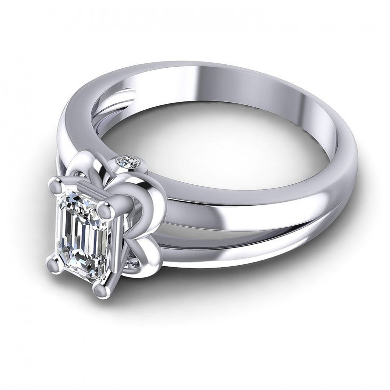 Round and Emerald Diamonds 0.40CT Engagement Ring in 14KT Rose Gold