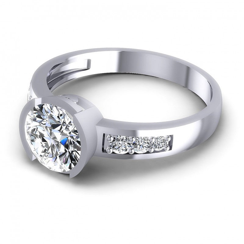 Round Diamonds 1.05CT Engagement Ring in 14KT Rose Gold