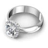 Round and Cushion Diamonds 0.55CT Halo Ring in 14KT Rose Gold