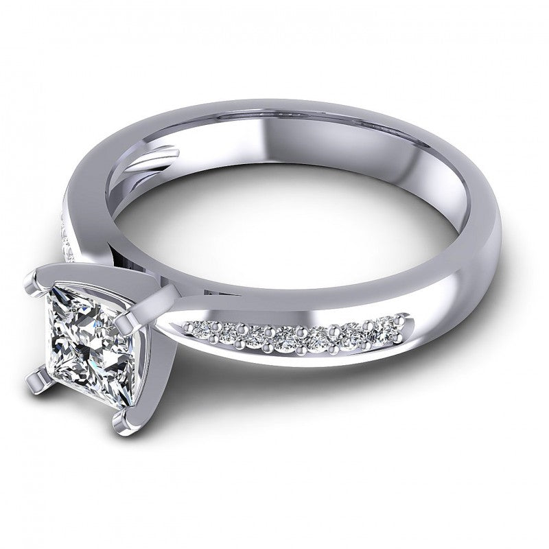 Round Cut Diamonds Engagement Ring in 14KT Rose Gold