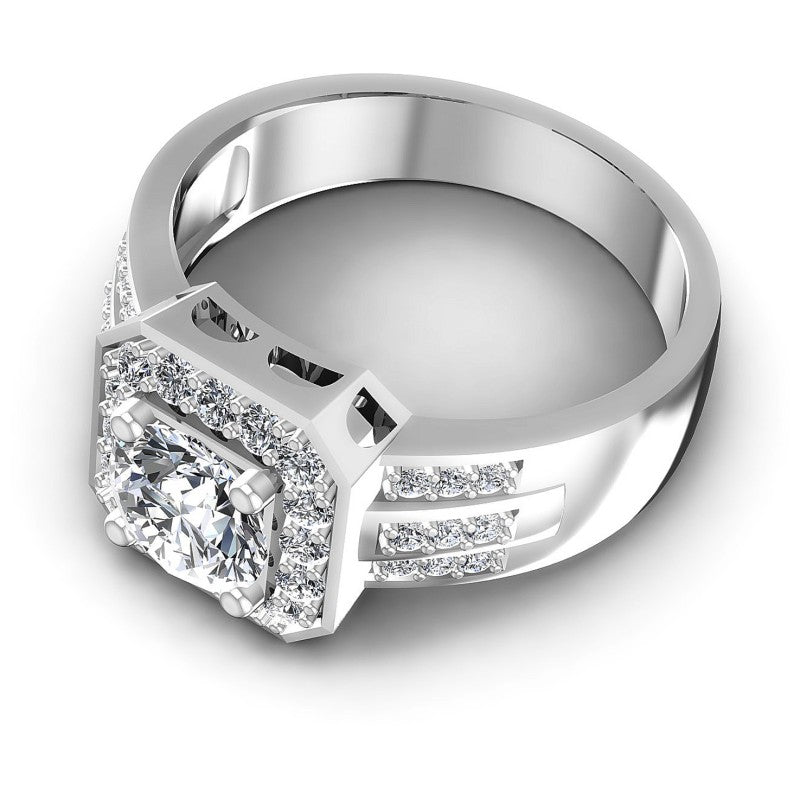 Round Diamonds 0.80CT Halo Ring in 14KT Rose Gold