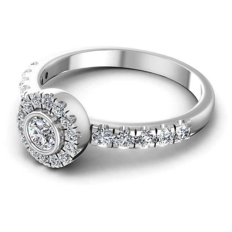Round Diamonds 0.95CT Halo Ring in 14KT Rose Gold