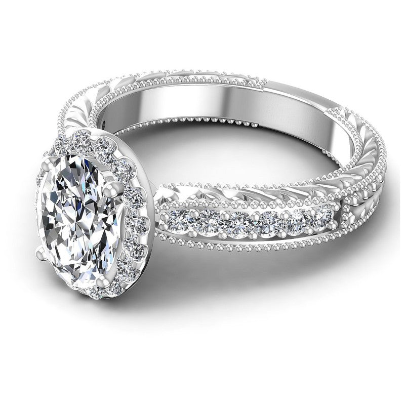 Round and Oval Diamonds 1.75CT Antique Ring in 14KT Rose Gold