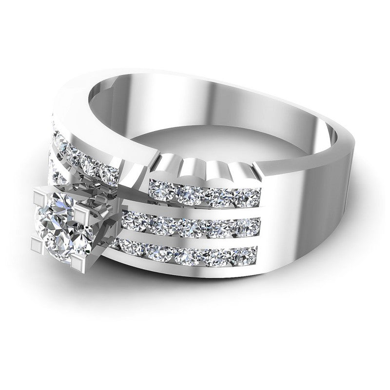 Round Diamonds 1.15CT Engagement Ring in 14KT Rose Gold