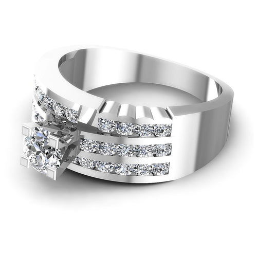Round Diamonds 1.15CT Engagement Ring in 14KT Rose Gold
