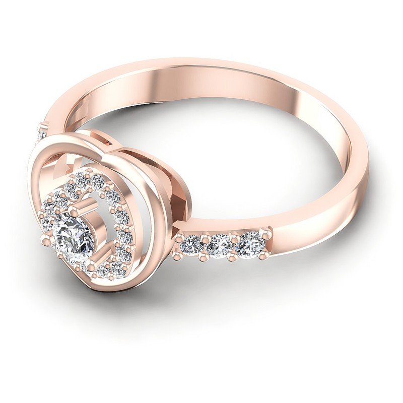 Round Diamonds 0.20CT Fashion Ring in 18KT Rose Gold