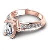 Round and Emerald Diamonds 1.00CT Engagement Ring in 18KT Rose Gold