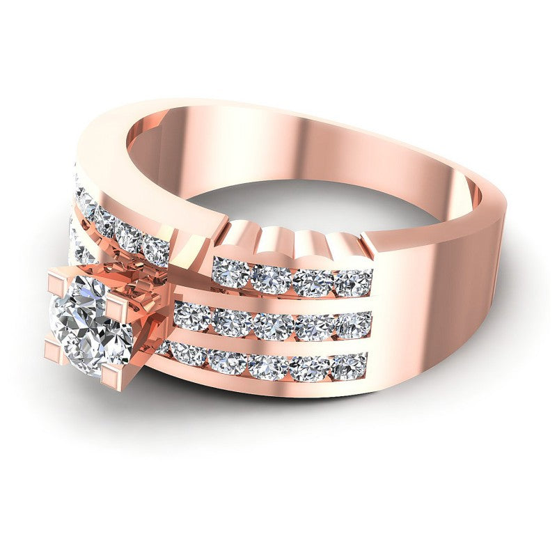 Round Diamonds 1.15CT Engagement Ring in 18KT Rose Gold