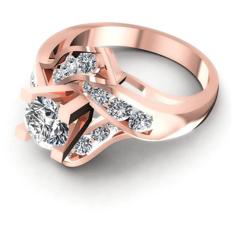 Round Diamonds 1.10CT Engagement Ring in 18KT Rose Gold