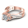 Princess and Round and Marquise Diamonds 0.75CT Engagement Ring in 18KT Rose Gold