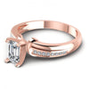 Round and Emerald Diamonds 0.45CT Engagement Ring in 18KT Rose Gold