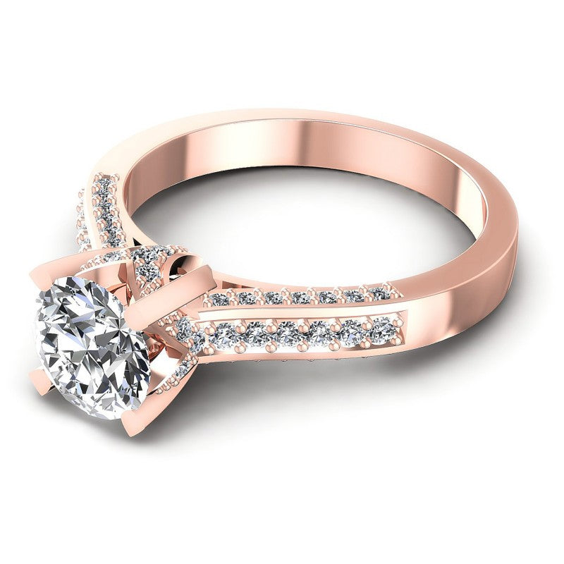 Round Diamonds 0.75CT Engagement Ring in 18KT Rose Gold
