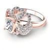 Round and Emerald Diamonds 1.20CT Engagement Ring in 18KT Rose Gold