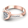 Round and Heart Diamonds 0.50CT Engagement Ring in 18KT Rose Gold