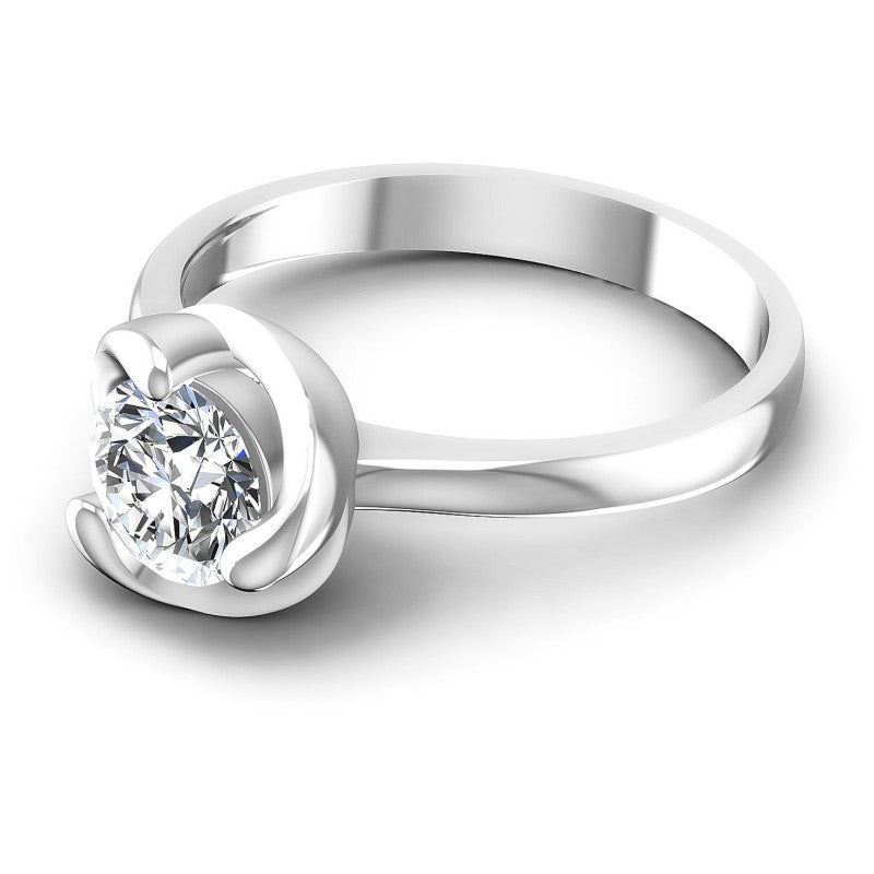 Round Diamonds 0.35CT Solitaire Ring in 14KT Rose Gold