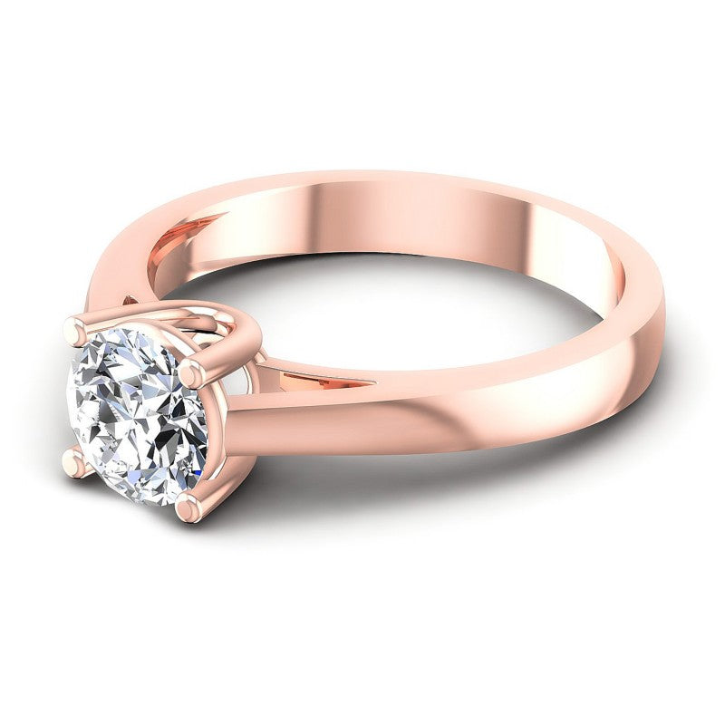 Round Diamonds 0.35CT Solitaire Ring in 18KT Rose Gold