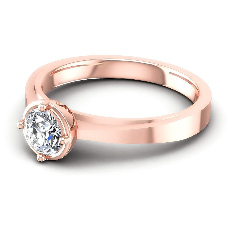 Round Diamonds 0.35CT Solitaire Ring in 18KT Rose Gold