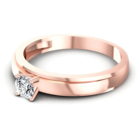 Round Cut Diamonds Solitaire Ring in 18KT Rose Gold