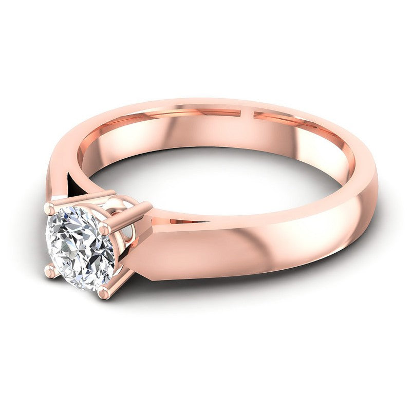 Round Diamonds 0.35CT Solitaire Ring in 18KT Rose Gold
