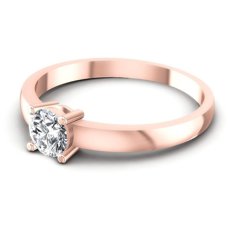 Round Diamonds 0.35CT Solitaire Ring in 18KT Rose Gold