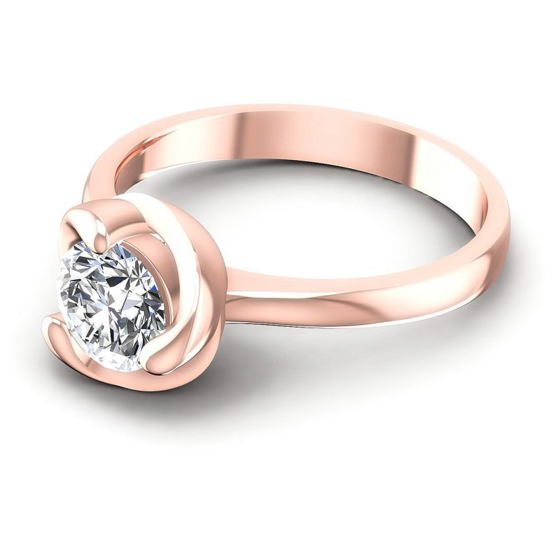 Round Diamonds 0.35CT Solitaire Ring in 18KT Rose Gold