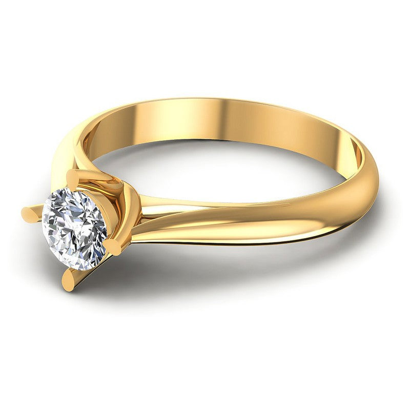 Round Diamonds 0.35CT Solitaire Ring in 14KT Rose Gold