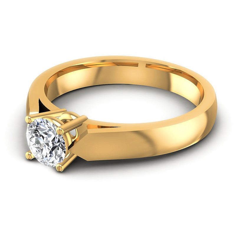 Round Diamonds 0.35CT Solitaire Ring in 14KT Rose Gold