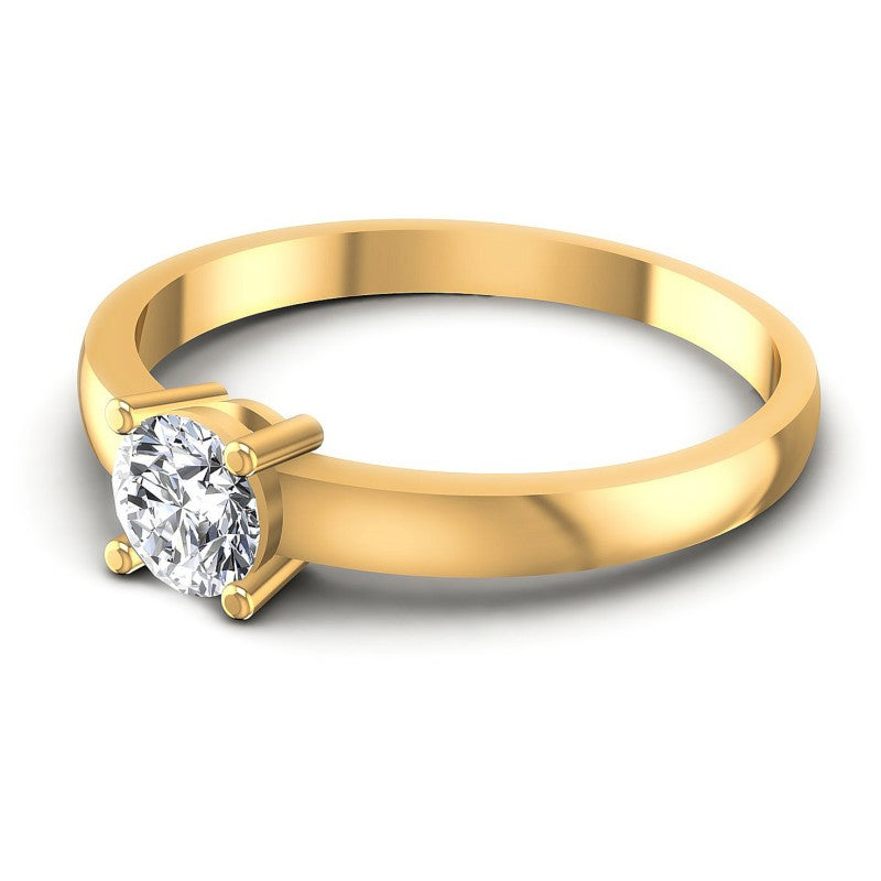 Round Diamonds 0.35CT Solitaire Ring in 14KT Rose Gold