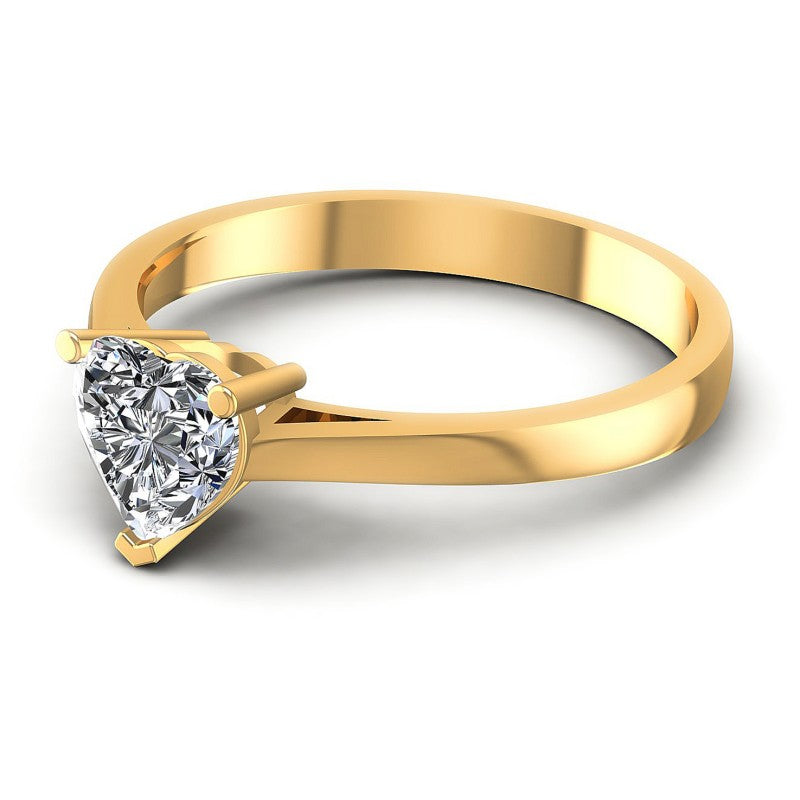 Heart Diamonds 0.35CT Solitaire Ring in 14KT Rose Gold