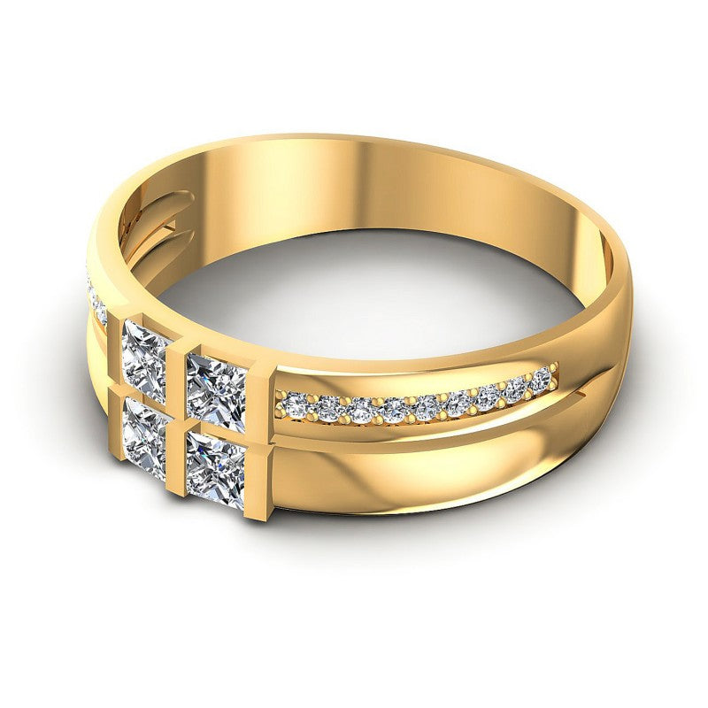 Stunning Princess and Round Diamonds 0.80CT Diamonds Wedding Band