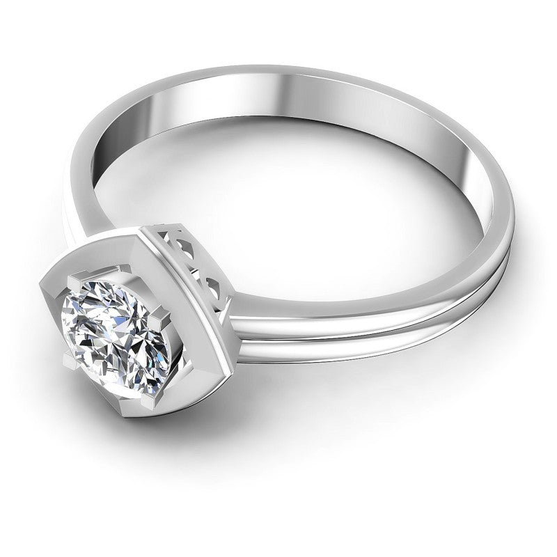 Round Diamonds 0.35CT Solitaire Ring in 14KT Rose Gold