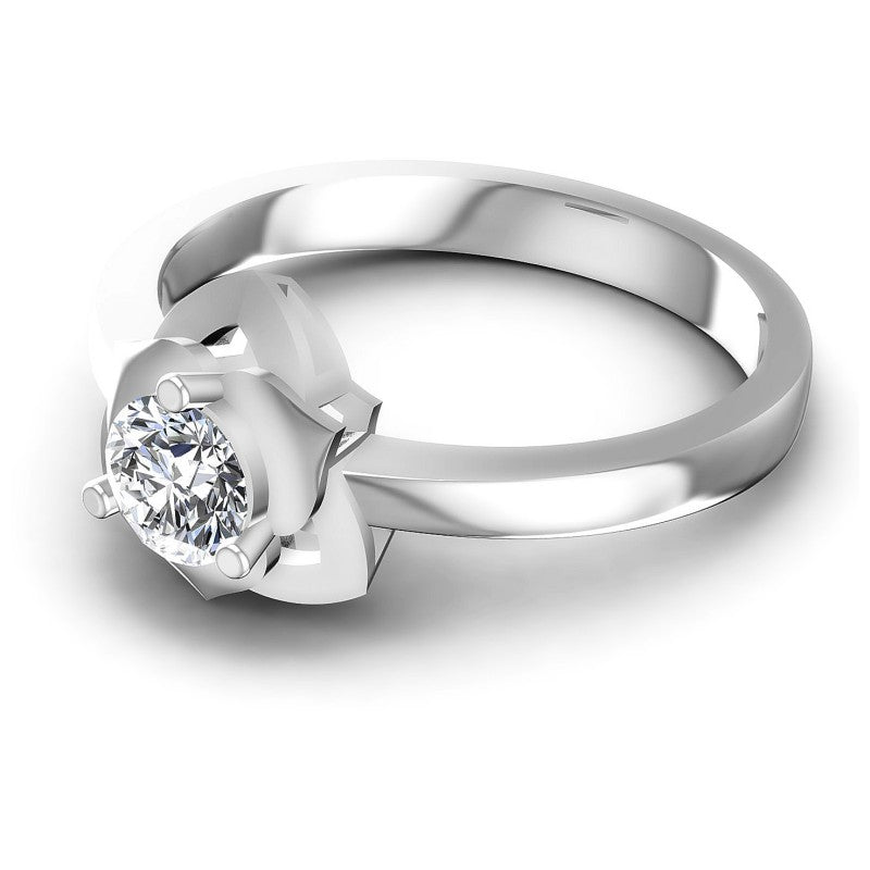 Round Diamonds 0.35CT Solitaire Ring in 14KT Rose Gold