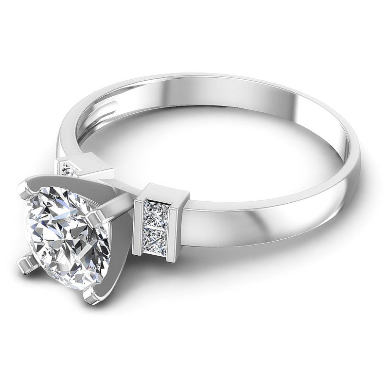 Princess and Round Diamonds 0.50CT Engagement Ring in 14KT Rose Gold