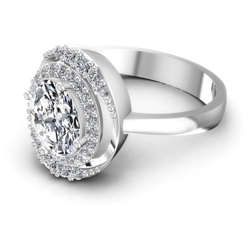 Round and Oval Diamonds 0.80CT Halo Ring in 14KT Rose Gold