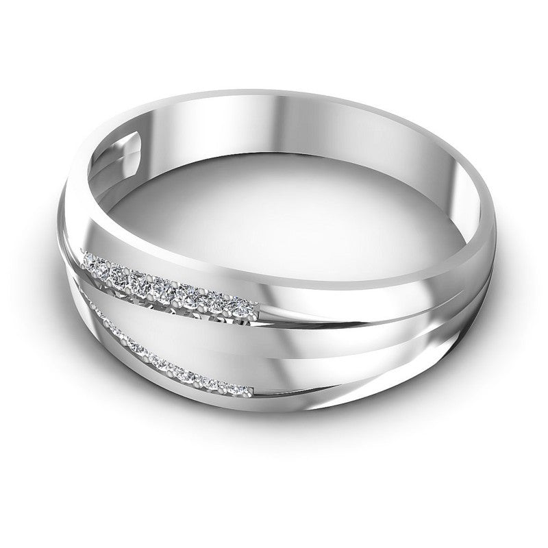 Chic Round Diamonds 0.20CT Diamonds Wedding Band