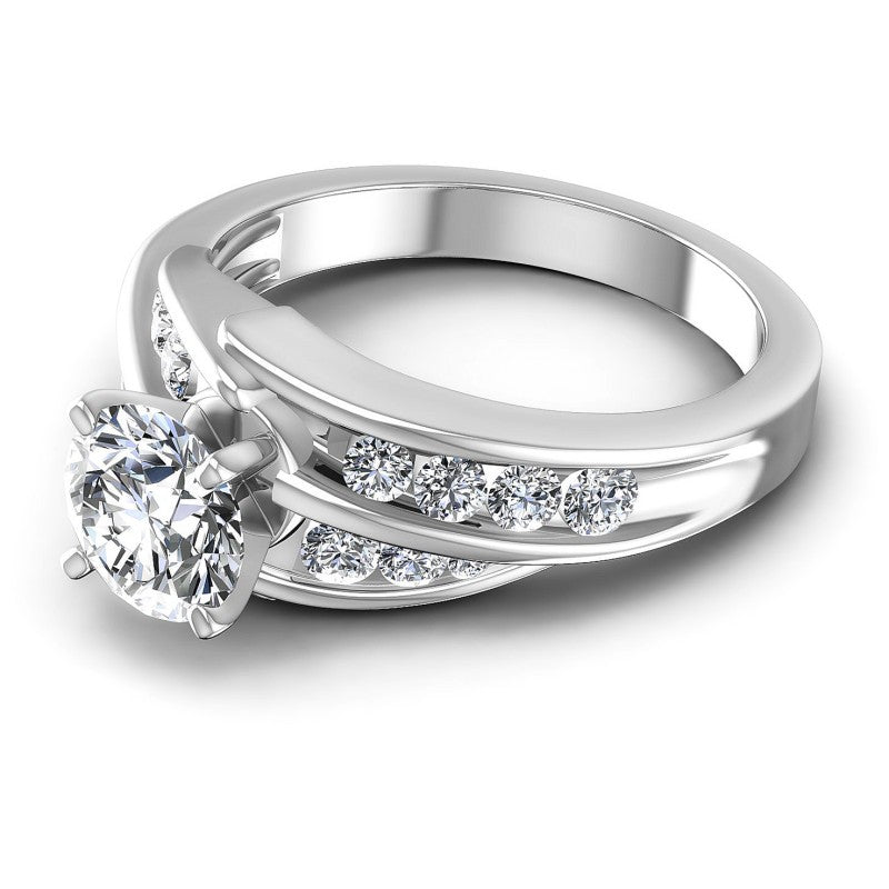 Round Diamonds 0.95CT Engagement Ring in 14KT Rose Gold
