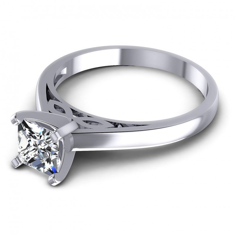 Princess Diamonds 0.35CT Solitaire Ring in 14KT Rose Gold