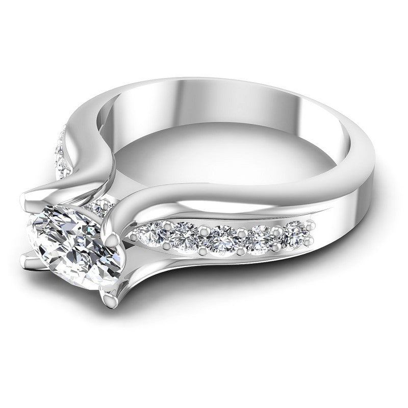 Round and Oval Diamonds 0.85CT Engagement Ring in 14KT Rose Gold