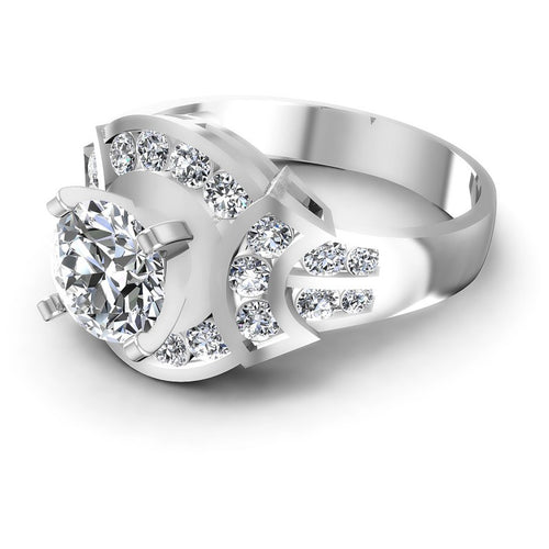 Round Diamonds 0.95CT Engagement Ring in 14KT Rose Gold