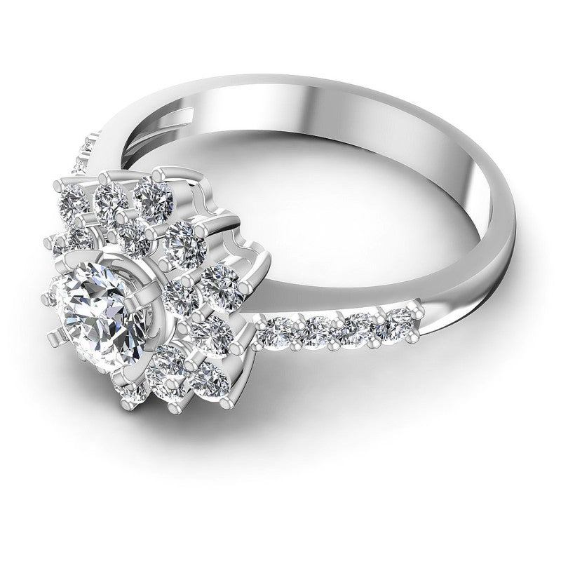 Round Diamonds 1.05CT Halo Ring in 14KT Rose Gold